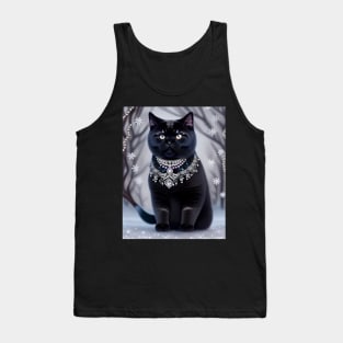 Jeweled Black British Shorthair Cat Tank Top